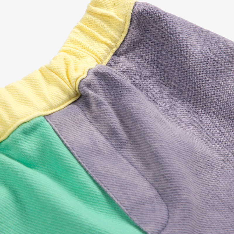 SHORT COLOR BLOCK WOVEN