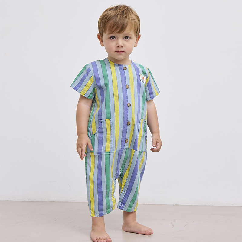 COMBINAISON MULTICOLOR STRIPES DENIM